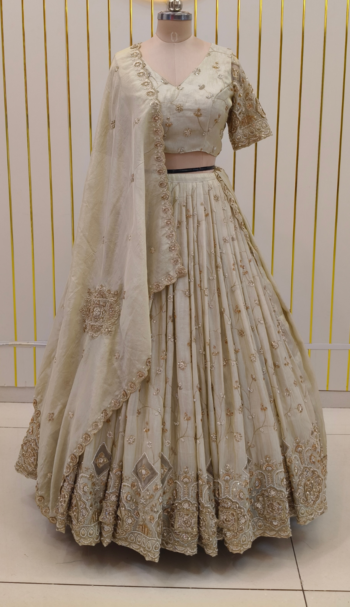 Ethnic Gold Embroidered Lehenga Set