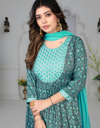 Party Wear Flared Dress with Dupatta