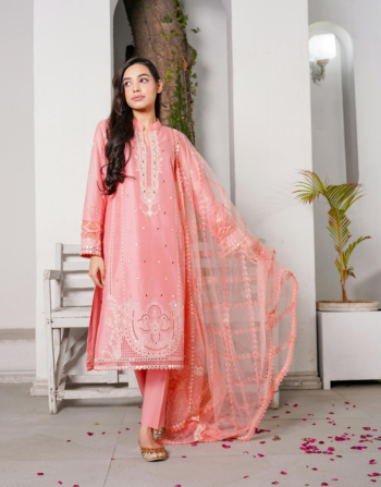 Chanderi Silk Festive Dress with Block Print