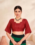 Chanderi Silk Blouse with Traditional Design