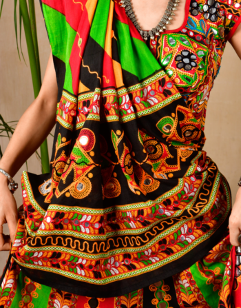 Royal Chanderi Silk Chaniya Choli with Bead Work